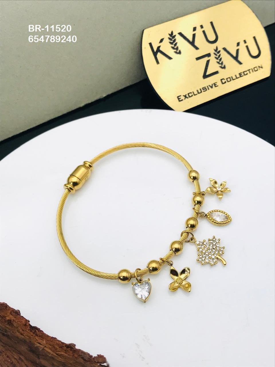 BR-11520 Anti-Tarnish Stainless Steel Charms Style Bracelet - Kiyu ziyu By Anjni Creation