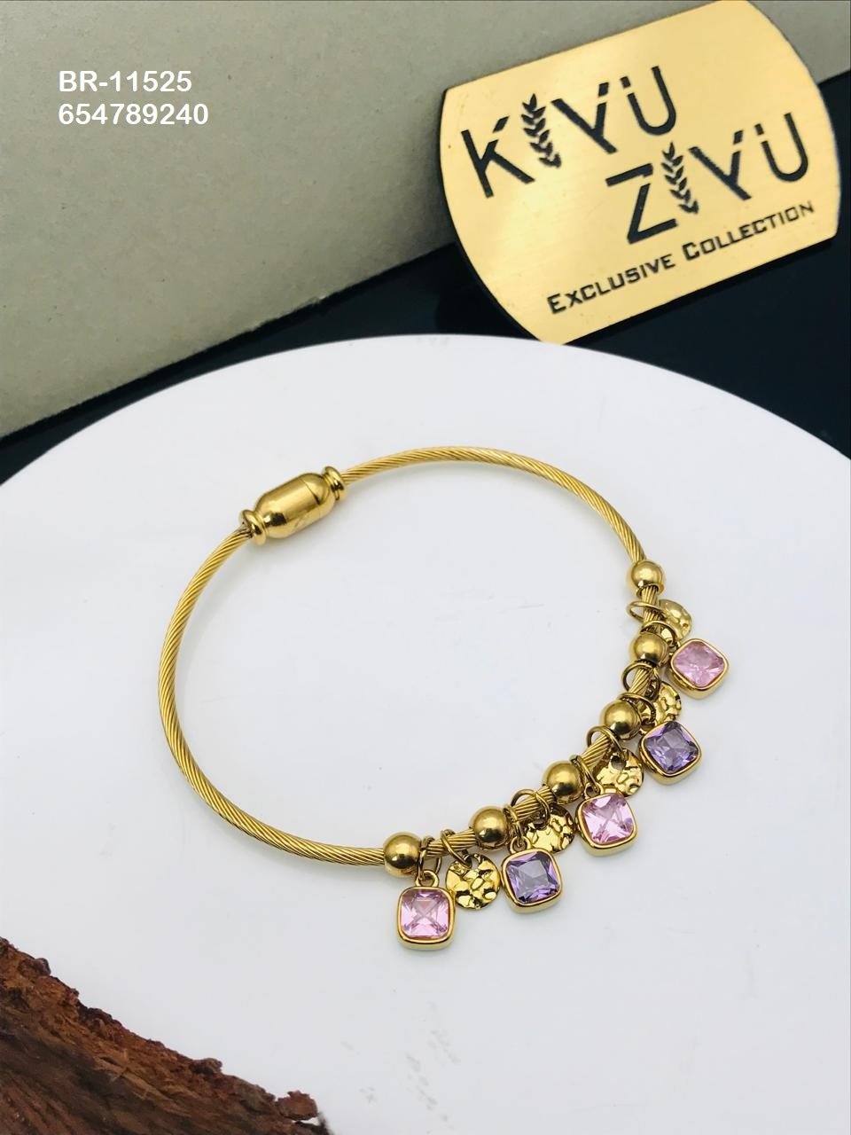 BR-11525 Anti-Tarnish Stainless Steel Charms Style Bracelet - Kiyu ziyu By Anjni Creation