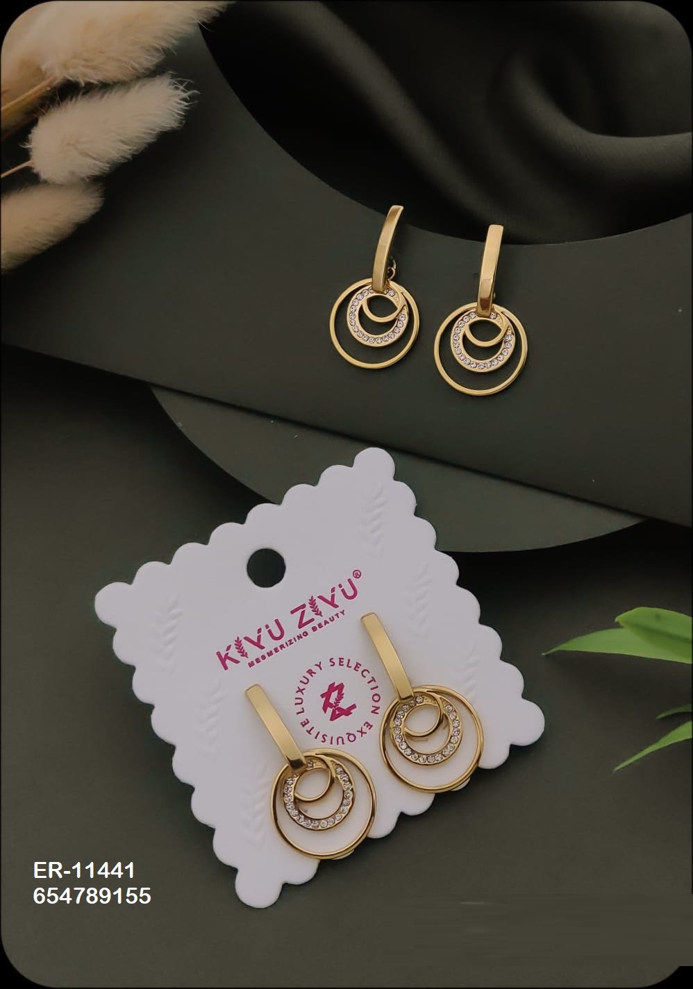 ER-11441 Anti-Tarnish Stainless Steel Earrings - Kiyu ziyu By Anjni Creation