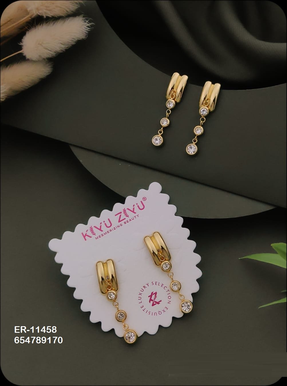 ER-11458 Anti-Tarnish Stainless Steel Earrings - Kiyu ziyu By Anjni Creation