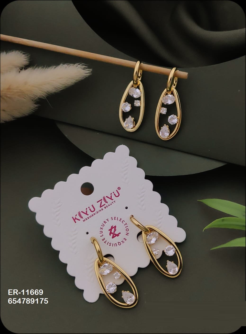ER-11669 Anti-Tarnish Stainless Steel Earrings - Kiyu ziyu By Anjni Creation