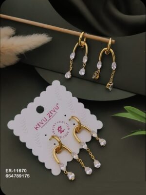 ER-11670 Anti-Tarnish Stainless Steel Earrings - Kiyu ziyu By Anjni Creation
