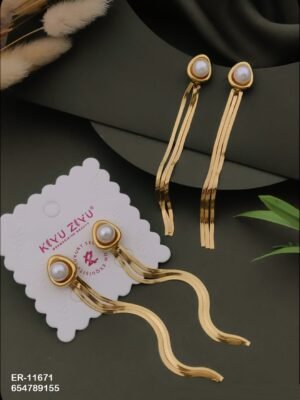 ER-11671 Anti-Tarnish Stainless Steel Earrings - Kiyu ziyu By Anjni Creation