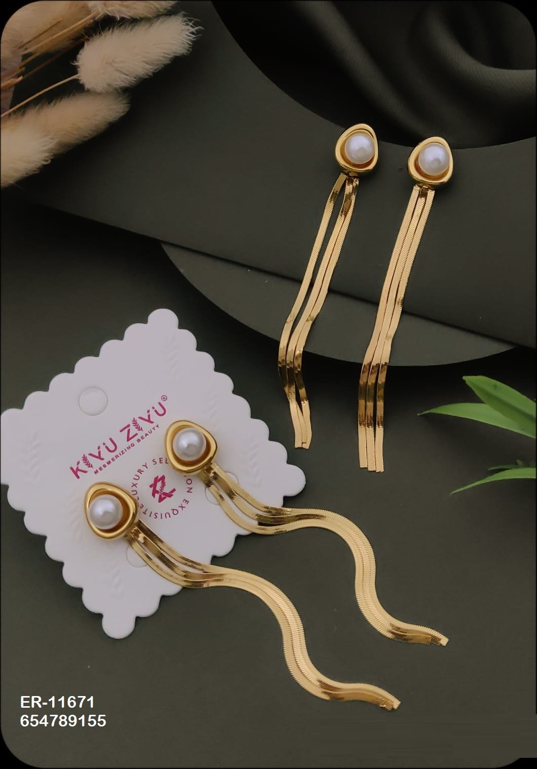ER-11671 Anti-Tarnish Stainless Steel Earrings - Kiyu ziyu By Anjni Creation