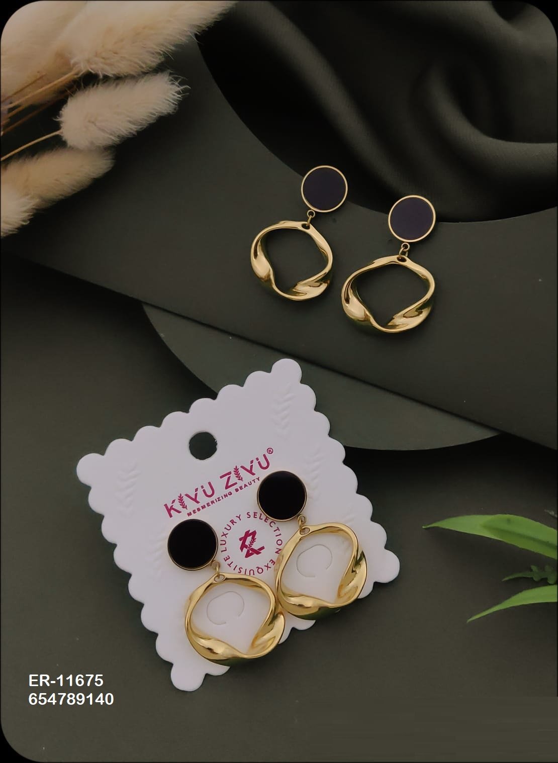 ER-11675 Anti-Tarnish Stainless Steel Earrings - Kiyu ziyu By Anjni Creation