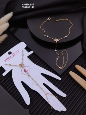 HAND-215 Anti-Tarnish Stainless Steel Hand Chain - Kiyu ziyu By Anjni Creation