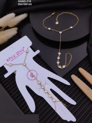 HAND-218 Anti-Tarnish Stainless Steel Hand Chain - Kiyu ziyu By Anjni Creation