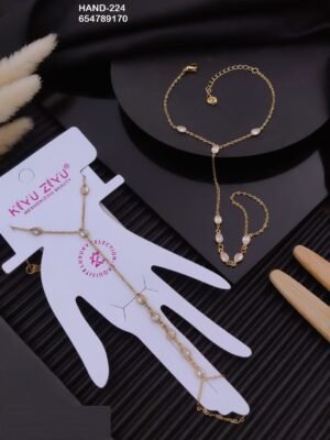 HAND-224 Anti-Tarnish Stainless Steel Hand Chain - Kiyu ziyu By Anjni Creation