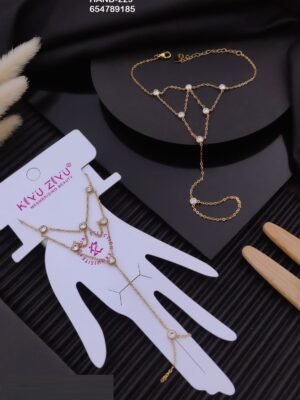 HAND-229 Anti-Tarnish Stainless Steel Hand Chain - Kiyu ziyu By Anjni Creation
