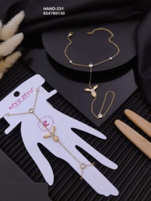 HAND-231 Anti-Tarnish Stainless Steel Hand Chain - Kiyu ziyu By Anjni Creation