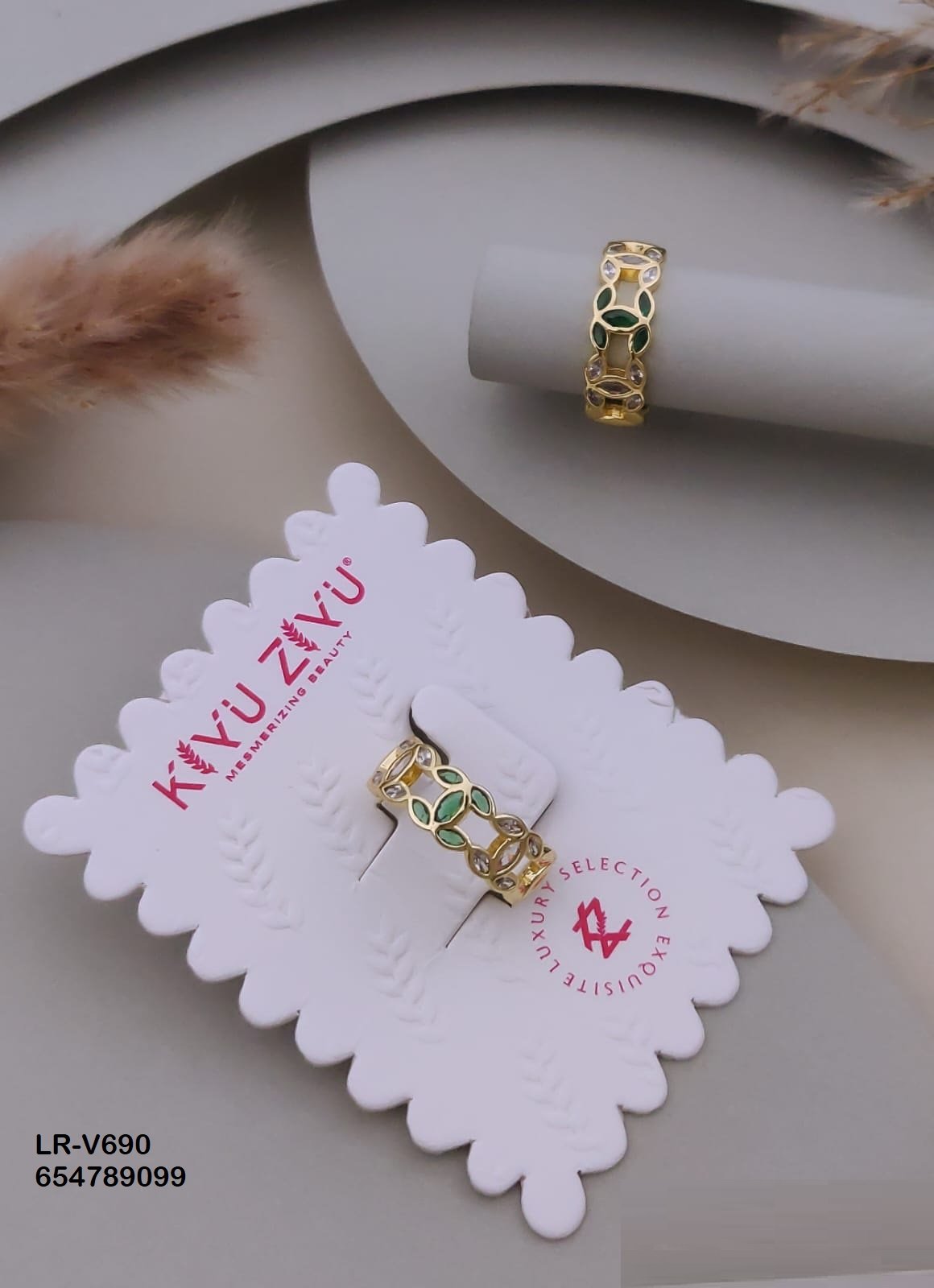LR-V690 Anti-Tarnish Imported Rings - Kiyu ziyu By Anjni Creation