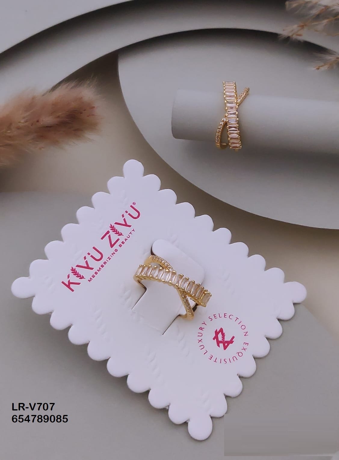LR-V707 Anti-Tarnish Imported Rings - Kiyu ziyu By Anjni Creation